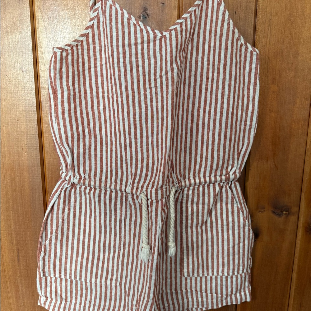 Altar'd State Red and White Striped Romper